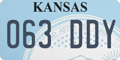 KS license plate 063DDY