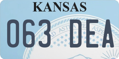 KS license plate 063DEA
