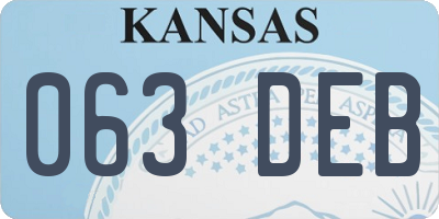 KS license plate 063DEB