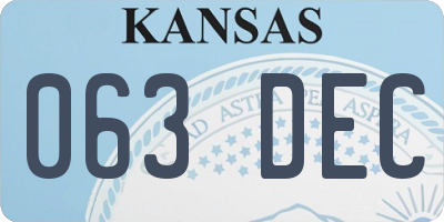 KS license plate 063DEC
