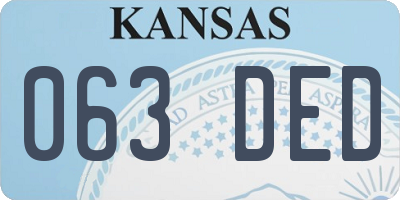 KS license plate 063DED