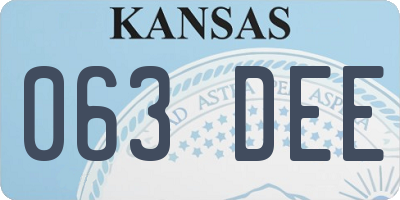 KS license plate 063DEE