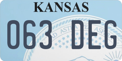 KS license plate 063DEG