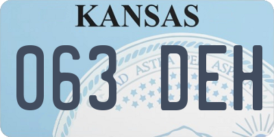KS license plate 063DEH