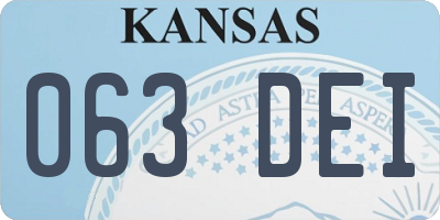 KS license plate 063DEI
