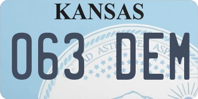 KS license plate 063DEM