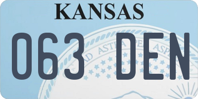 KS license plate 063DEN