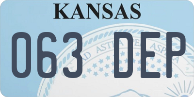 KS license plate 063DEP