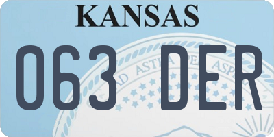 KS license plate 063DER