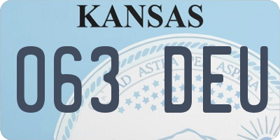 KS license plate 063DEU