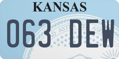 KS license plate 063DEW