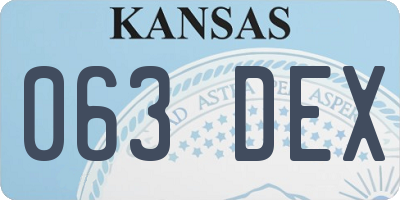 KS license plate 063DEX