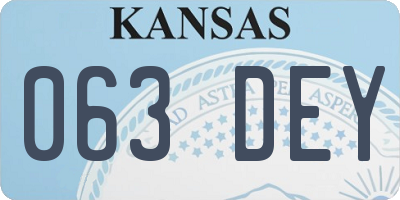 KS license plate 063DEY