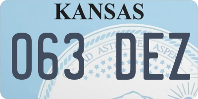 KS license plate 063DEZ