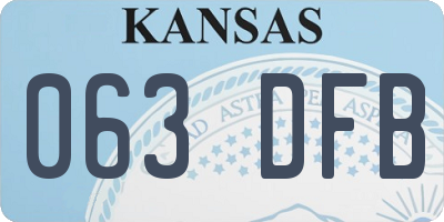 KS license plate 063DFB