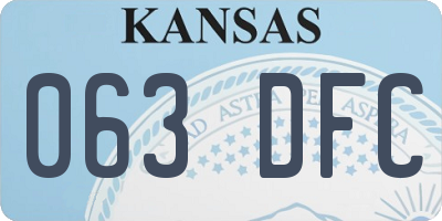 KS license plate 063DFC