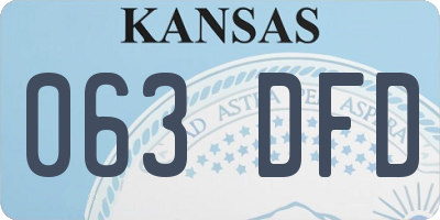KS license plate 063DFD
