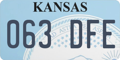 KS license plate 063DFE