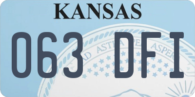 KS license plate 063DFI