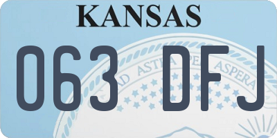 KS license plate 063DFJ