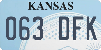KS license plate 063DFK