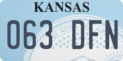 KS license plate 063DFN