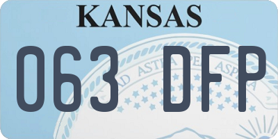 KS license plate 063DFP