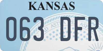 KS license plate 063DFR
