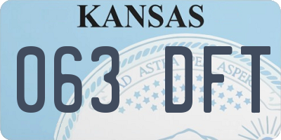 KS license plate 063DFT