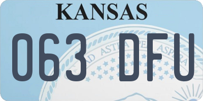 KS license plate 063DFU