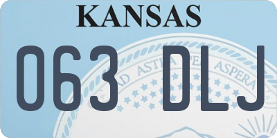 KS license plate 063DLJ