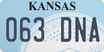 KS license plate 063DNA