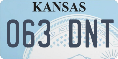 KS license plate 063DNT