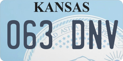 KS license plate 063DNV