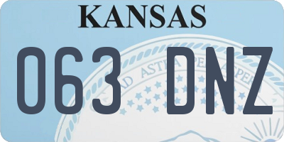 KS license plate 063DNZ