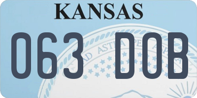 KS license plate 063DOB