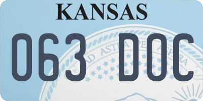 KS license plate 063DOC