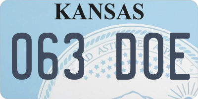 KS license plate 063DOE