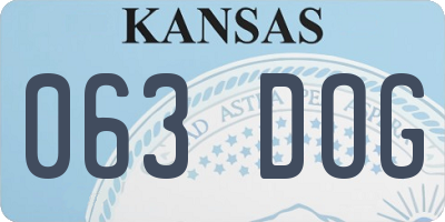 KS license plate 063DOG