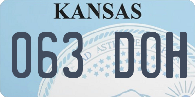 KS license plate 063DOH
