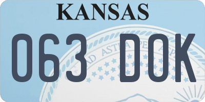 KS license plate 063DOK
