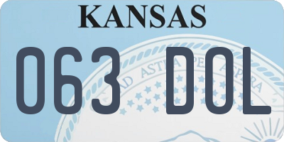 KS license plate 063DOL