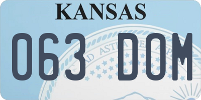KS license plate 063DOM