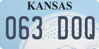 KS license plate 063DOQ