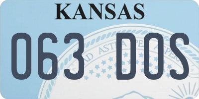 KS license plate 063DOS