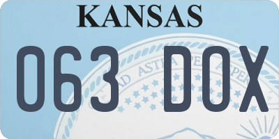 KS license plate 063DOX
