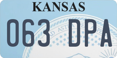 KS license plate 063DPA