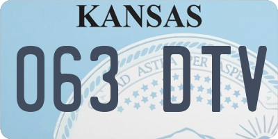 KS license plate 063DTV
