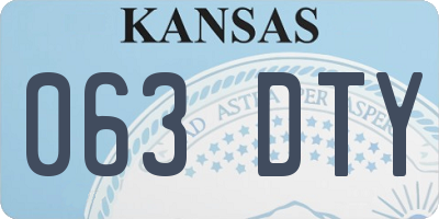 KS license plate 063DTY