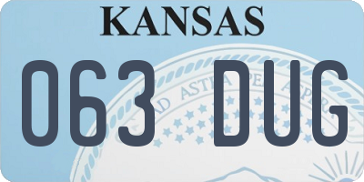 KS license plate 063DUG